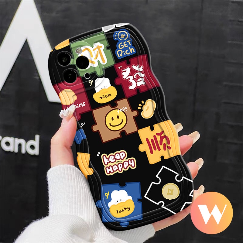 Wavy Edge Case Infinix Hot 10T 9 10 8 11 Play Hot 12Pro 20s 11s 12i 10s 11s NFC 10 Lite Note 8 12 G96 12Pro 10Pro 20 Smart 4 5 6 Plus Soft Romantic Creative Splicing Smile Cover