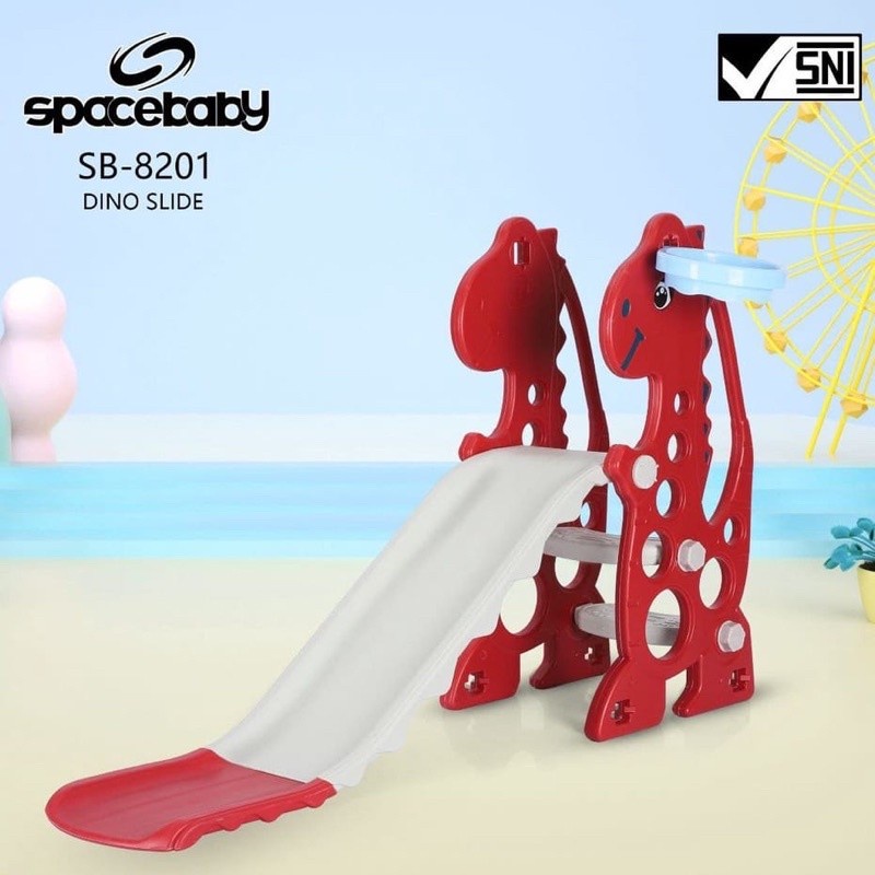 Spacebaby (SB-8201) Slide dino Ring &amp; Ball/Mainan perosotan