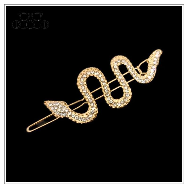 【COD】Jepit Rambut Berlian Imitasi Ular Alloy Berlian Imitasi Poni Jepit Rambut Bentuk Ular Pribadi Jepit Rambut Wanita Vintage Kodok Gesper