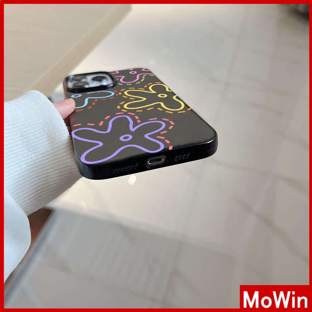 For iPhone 14 Pro Max iPhone Case Black Glossy TPU Soft Case Shockproof Protection Camera Cute Color Lines  Compatible with iPhone 13 Pro max 12 Pro Max 11 xr xs max 7Plus 8Plus
