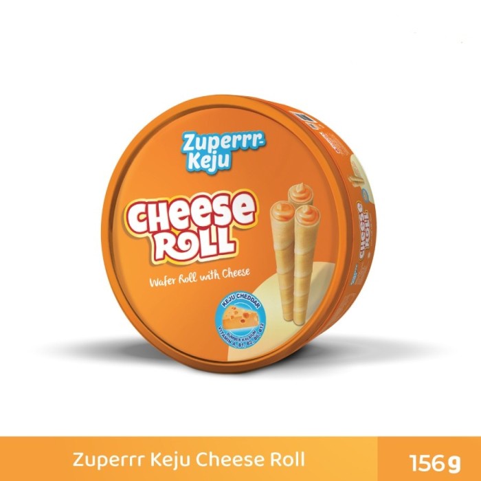 

DELPH- WAFER ROLL ZUPERRR KEJU CHEDDAR CHEESE 156GR KALENG TERMURAH