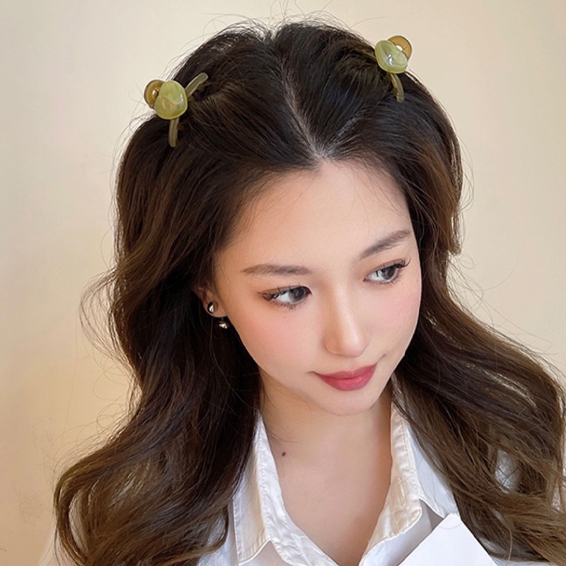 Papaozhu 1PC Trendi Akrilik Merah Muda Hati Kecil Rambut Cakar Klip Untuk Wanita Perempuan Lucu Peach Hati Bobby Pin Musim Panas Rambut Mengepang Jepit Aksesoris Harian