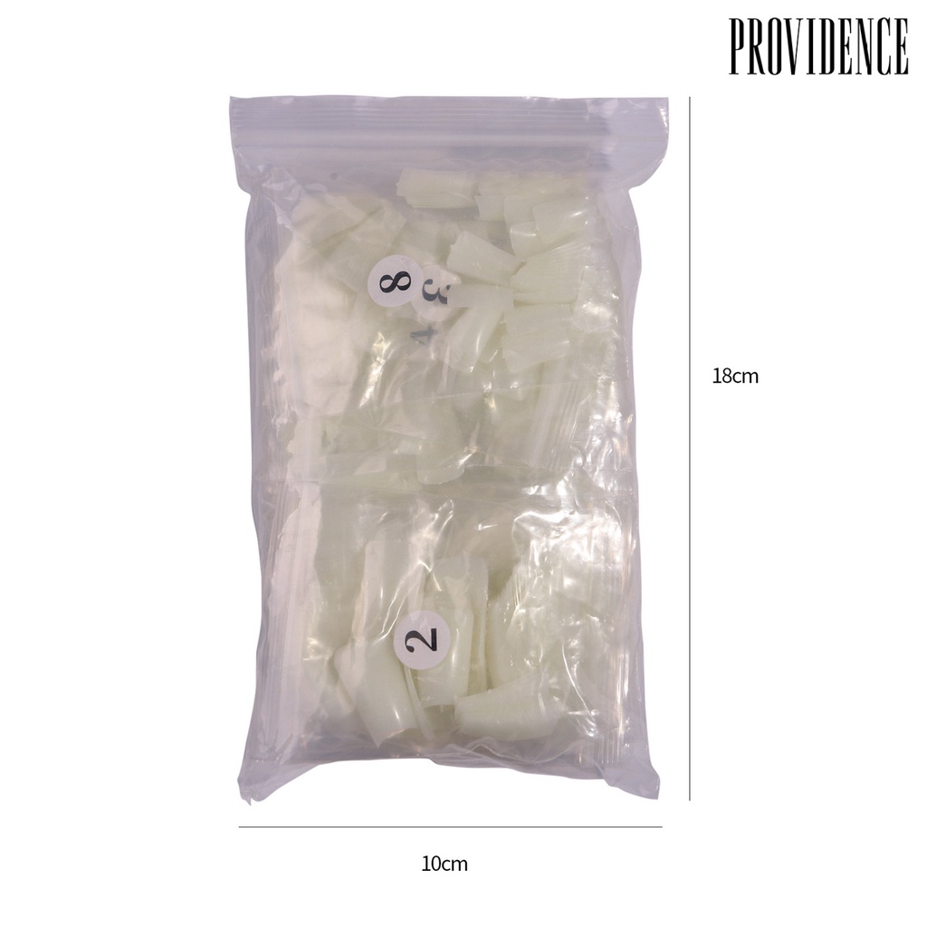 Providence 500 Pcs/Tas Kuku Palsu Gaya Kaki Bebek Dapat Dilepas Tahan Lama Bening Warna Alami Akrilik Lebar French Fake Nail Tips Perlengkapan Salon Kuku