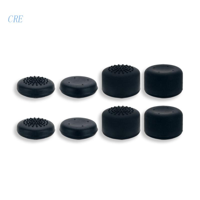 Cre 8PCS Joystick Analog Silikon Non-slip Thumbstick Thumb Grip Caps Case- Untuk Kontroller Dek Uap, Hitam