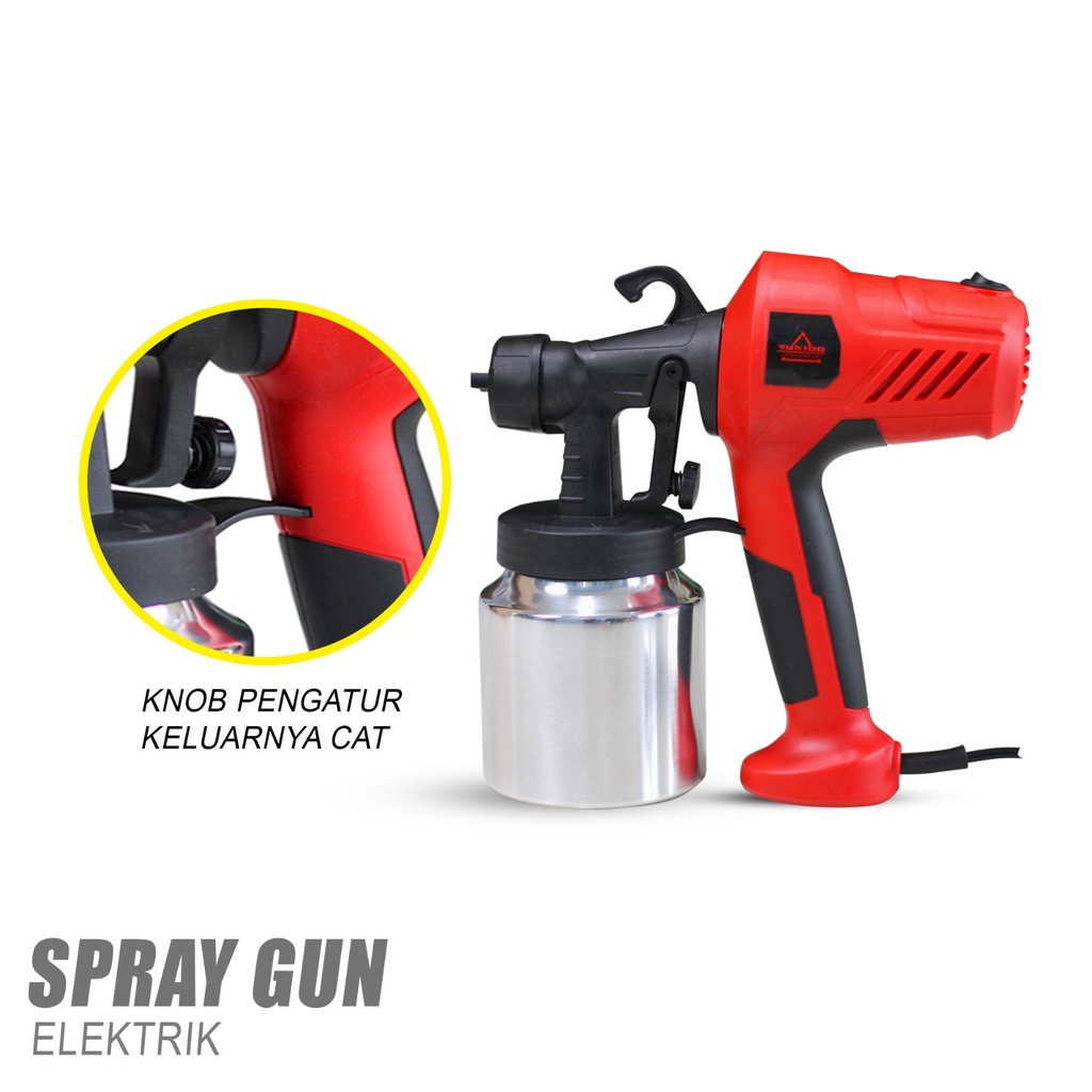 YUKIDO  800ML Pistol  semprot listrik Electric Spray Gun  400W Tabung Kaleng ELECTRIC Spray Gun Paint semprot Cat Alat Semprot Cat semprot Cat