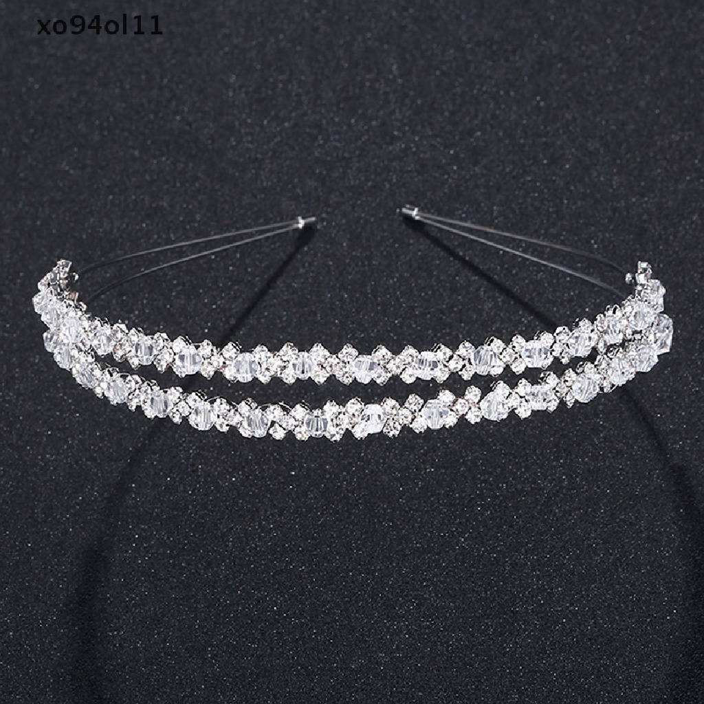 Xo Bando Pengantin Tiara Mahkota Pengantin Handmade Kristal Double Layer Wedding Hairband OL