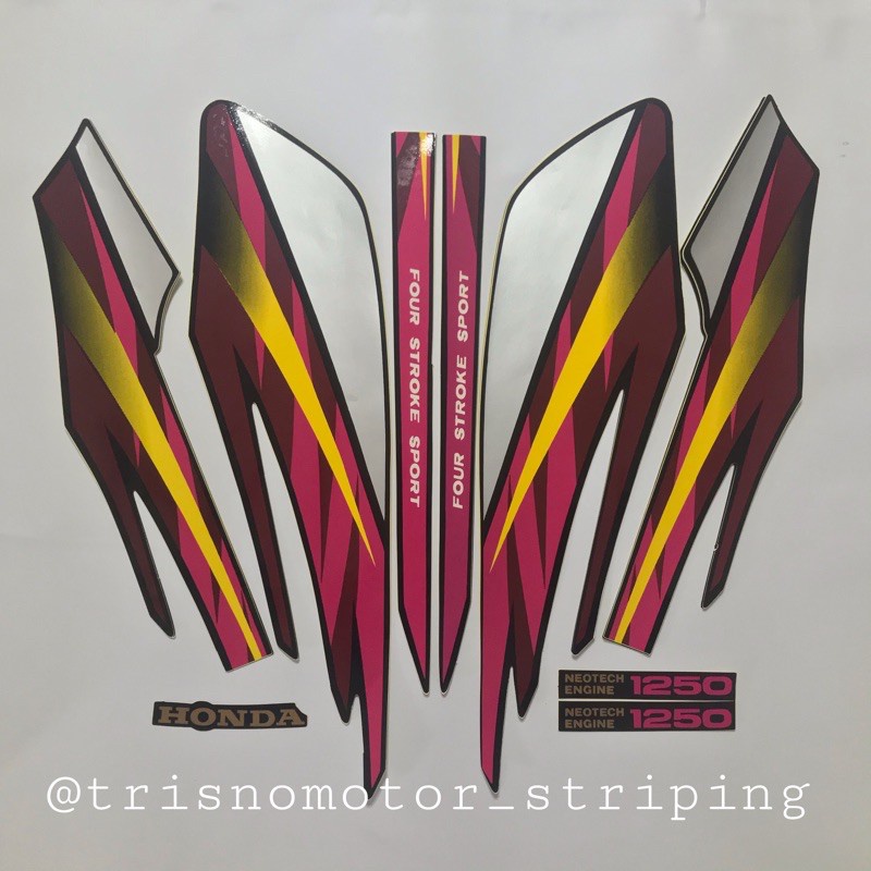 Striping list body Honda GL MAX Th.1997 Merah list polet GL Max 1997 silver Merah