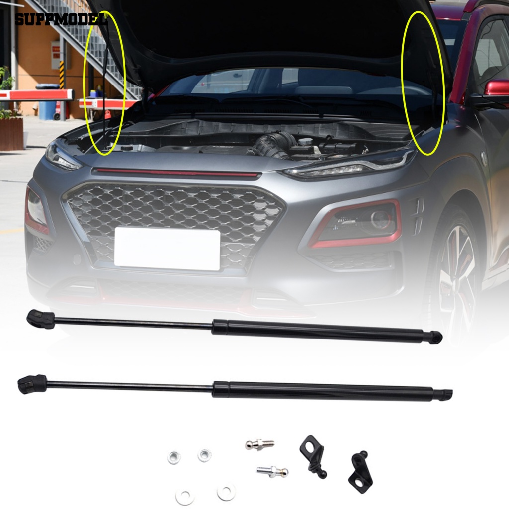 Suppmodel 2Pcs Hitam Penyangga Tudung Depan Bahan Baja Karbon Bonnet Shock Strut Support Dimodifikasi Untuk Hyundai Encino