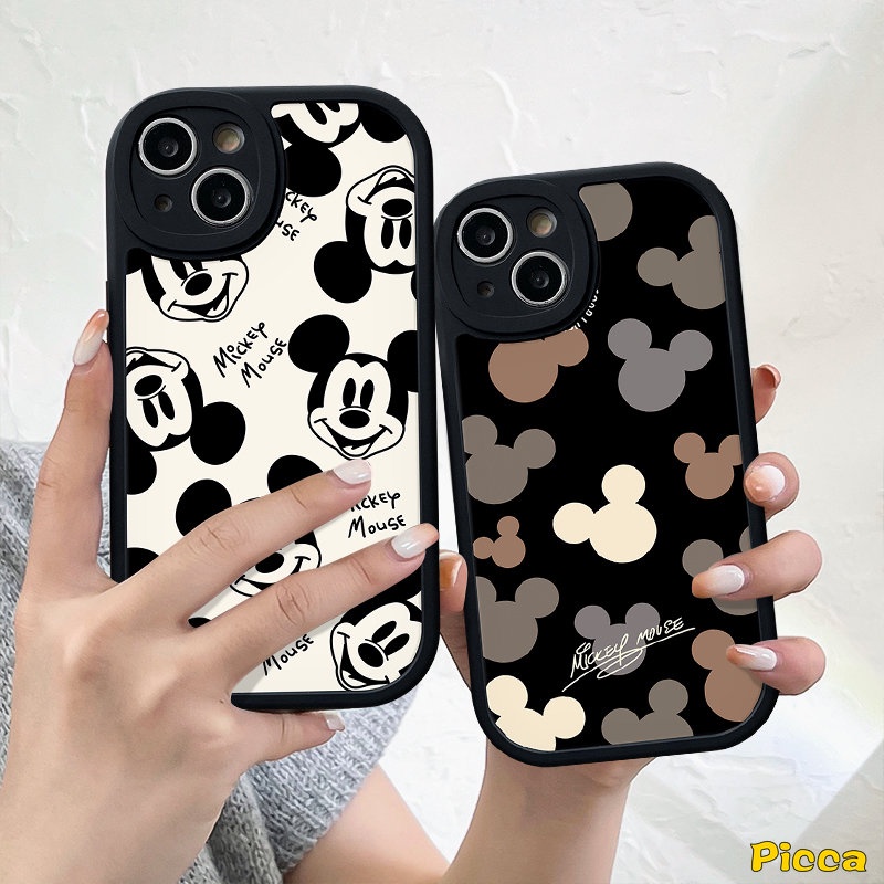 IPHONE Fashion Kartun Disney Tema Case Kompatibel Untuk Iphone11Xr7 8 Plus X11 13 14 12 Pro Max XS Max6 6s Plus SE 2020 Indah Dazzle Mickey Mouse Pasangan Shockporoof Lembut Tpu Cover