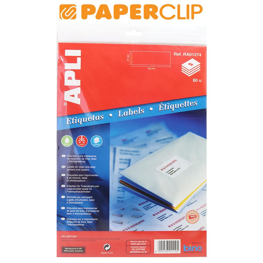 

LABEL APLI RA01274 37X105MM