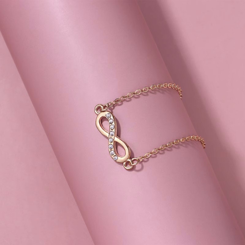 Gelang Rantai Angka8 Infinity Gelang Persahabatan Kristal Untuk Wanita Lady Bohemian Charm Jewelry