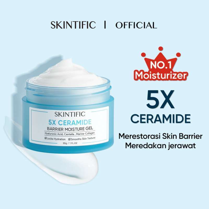 ✨ ELYSIA ✨ SKINTIFIC - 5X Ceramide Skin Barrier Repair Moisturize Gel 30g Moisturizer Cream Pemutih Wajah Day Cream