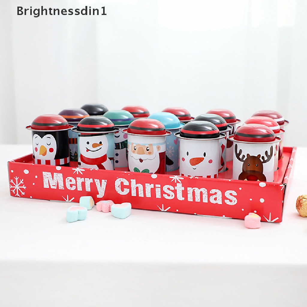 [Brightnessdin1] 1pc Natal Permen Tinplate Box Penyimpanan Dapat Pesta Permen Kaleng Anak Hadiah Butik