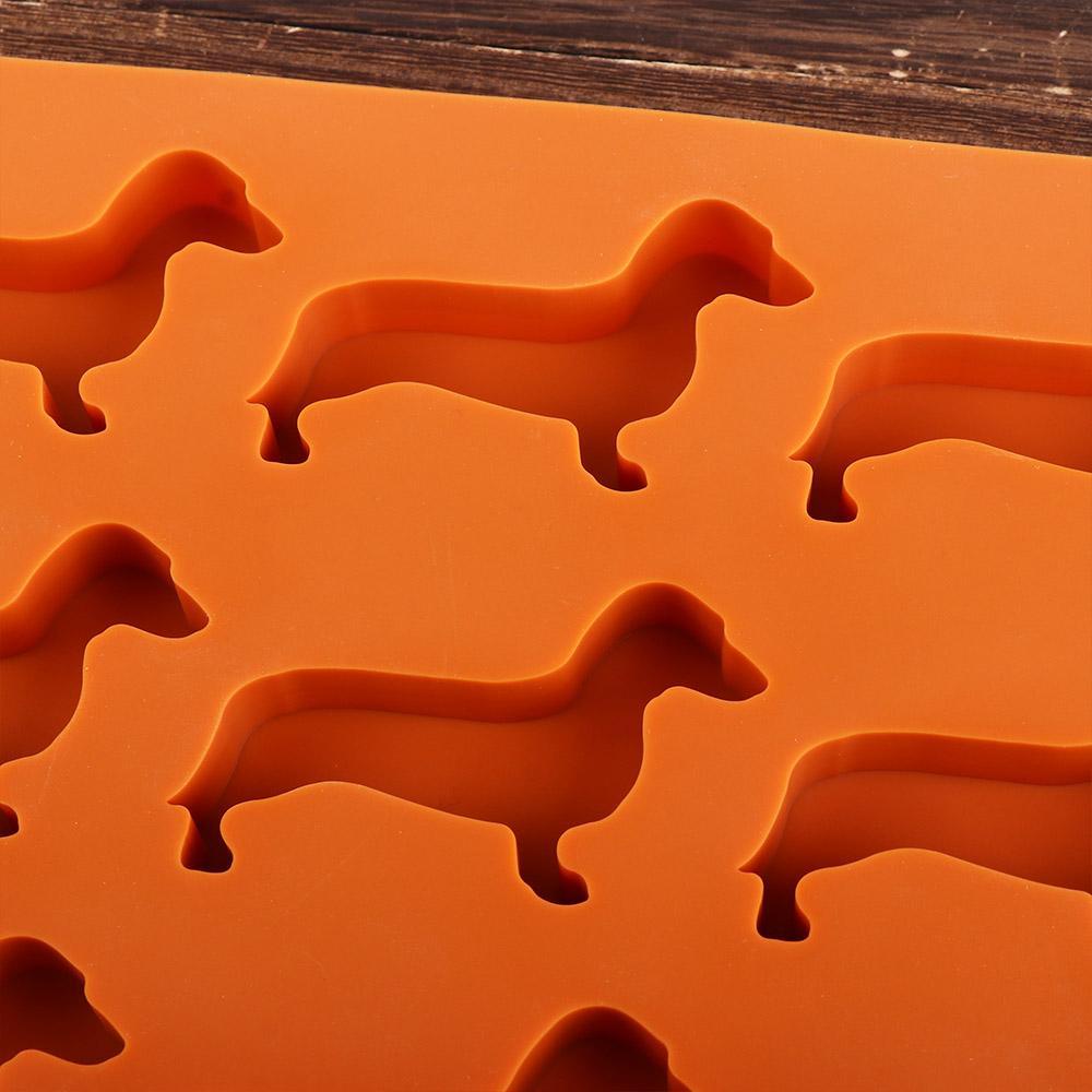 Rebuy Ice Cube Tray 3D Rumah Kreatif Silikon Dachshund Shaped Cake Mold