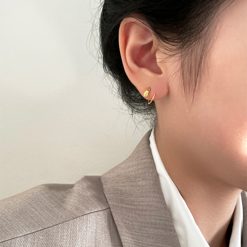 Papaozhu Sederhana S925 Perak Spiral Kait Anting Untuk Wanita Perempuan Trendi Bentuk Ular Cuff Earring Temperamen Anti Alergi Aksesoris Telinga Pakaian Sehari-Hari