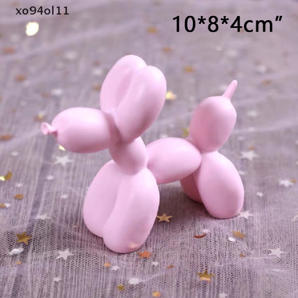 Xo Kerajinan Resin Patung Hadiah Balon Kecil Anjing Rumah Desktop Ornamen Dekorasi Kue OL