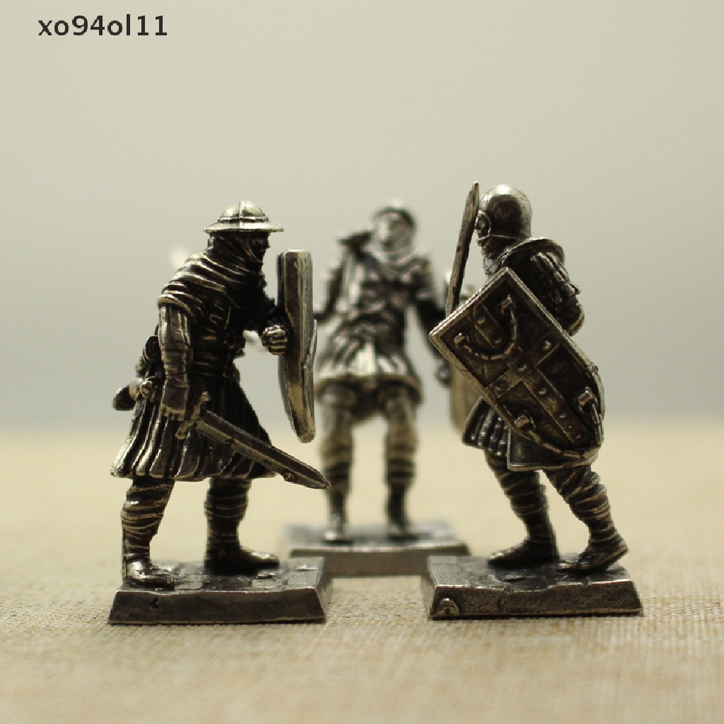 Patung Pajangan Model Legionnaire Perisai Prajurit XO Tembaga Medieval OL