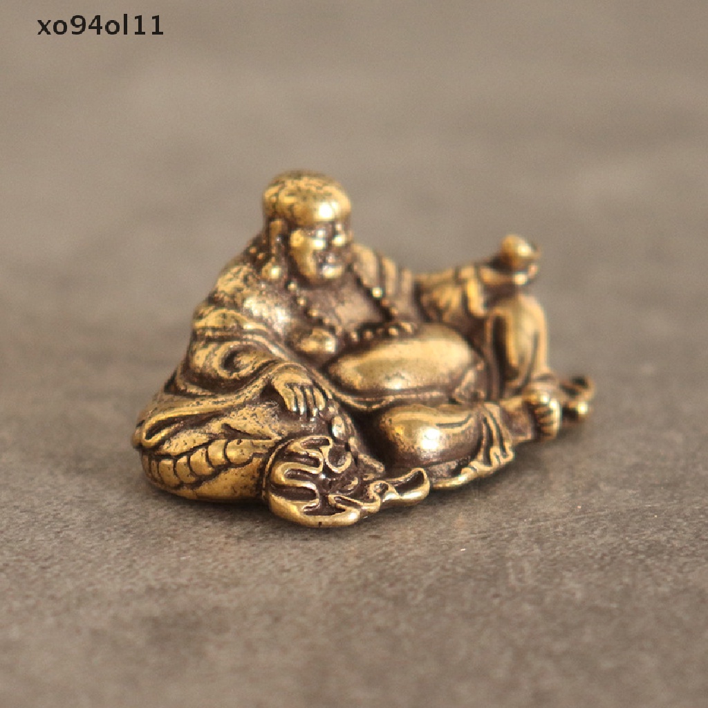 Xo Tembaga Murni Maitreya Buddha Patung Kecil Ornamen Feng Shui Dekorasi Rumah OL