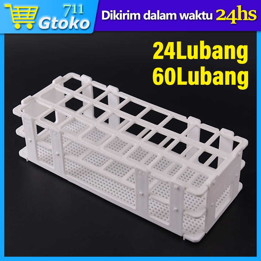 Rak Tabung Reaksi Plastik Rak Test Tube Rack Test Tube 24 / 60 Lubang
