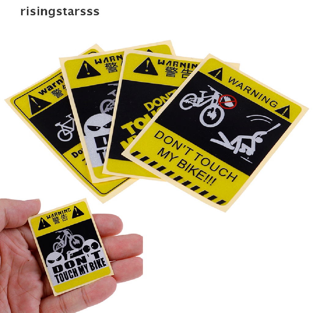 Rsid Span-new DONT TOUCH MY BIKE Sepeda Stiker Peringatan Hias Waterproof Decal Kuning  Sepatu Jelly