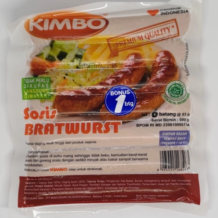 

Kimbo Sosis Sapi Bratwurst 500gr