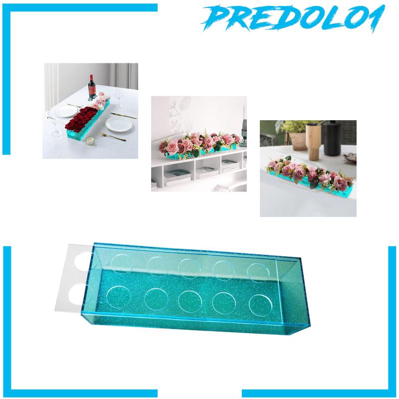 [Predolo1] Vas Akrilik Hiasan Meja Centerpieces Suling Vas Dekor Kotak Bunga Tempat Air