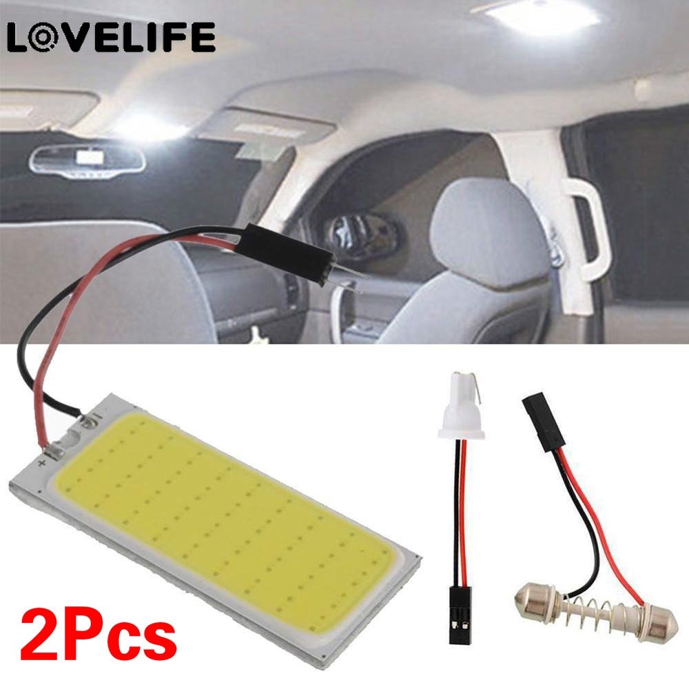 Hot Sale/2pcs Lampu Panel Interior Mobil LED COB 36warna Putih, Lampu Panel Interior Mobil 12V Dengan T10 BA9S Dan Adaptor Lampu Kubah