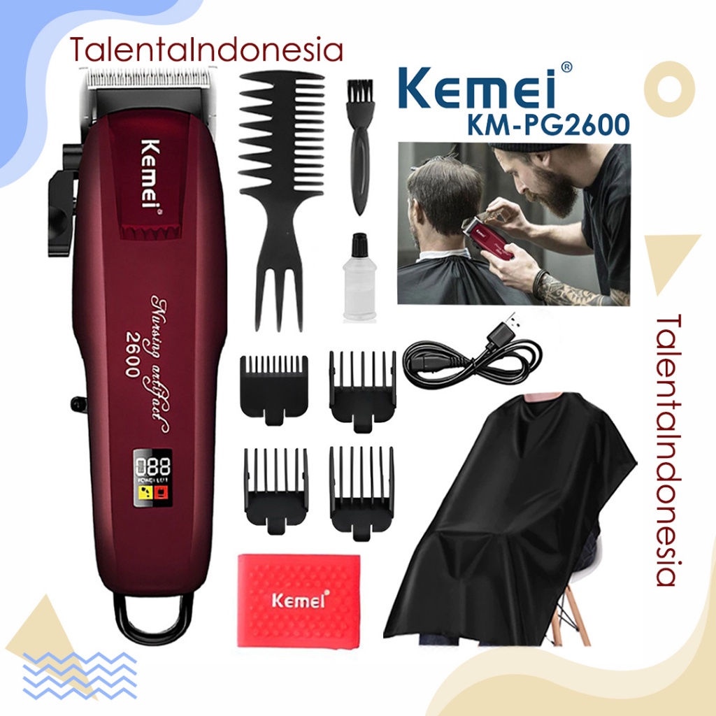 Electric Hair Clipper Kemei PG809A Kapasitas Batre Besar Standard Professional Barber