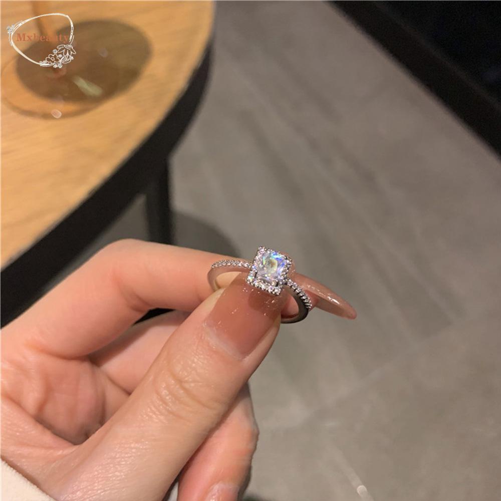 Mxbeauty Cincin Dengan Batu Zircon Imitasi Bisa Disesuaikan Model Korea Untuk Wanita