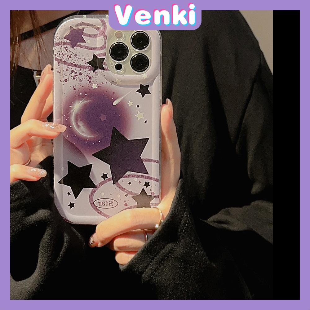 Case For iPhone 14 Pro Max Soft TPU Jelly Airbag Case Purple Stars Camera Protection Shockproof For iPhone 14 13 12 11 Plus Pro Max 7 Plus X XR