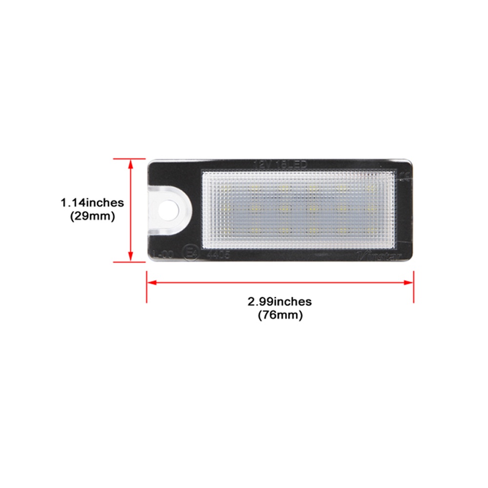 2pcs Lampu Plat Nomor Plat LED Putih Kecerahan Tinggi Lampu Untuk Volvo S60 S80 V70 XC70 XC90