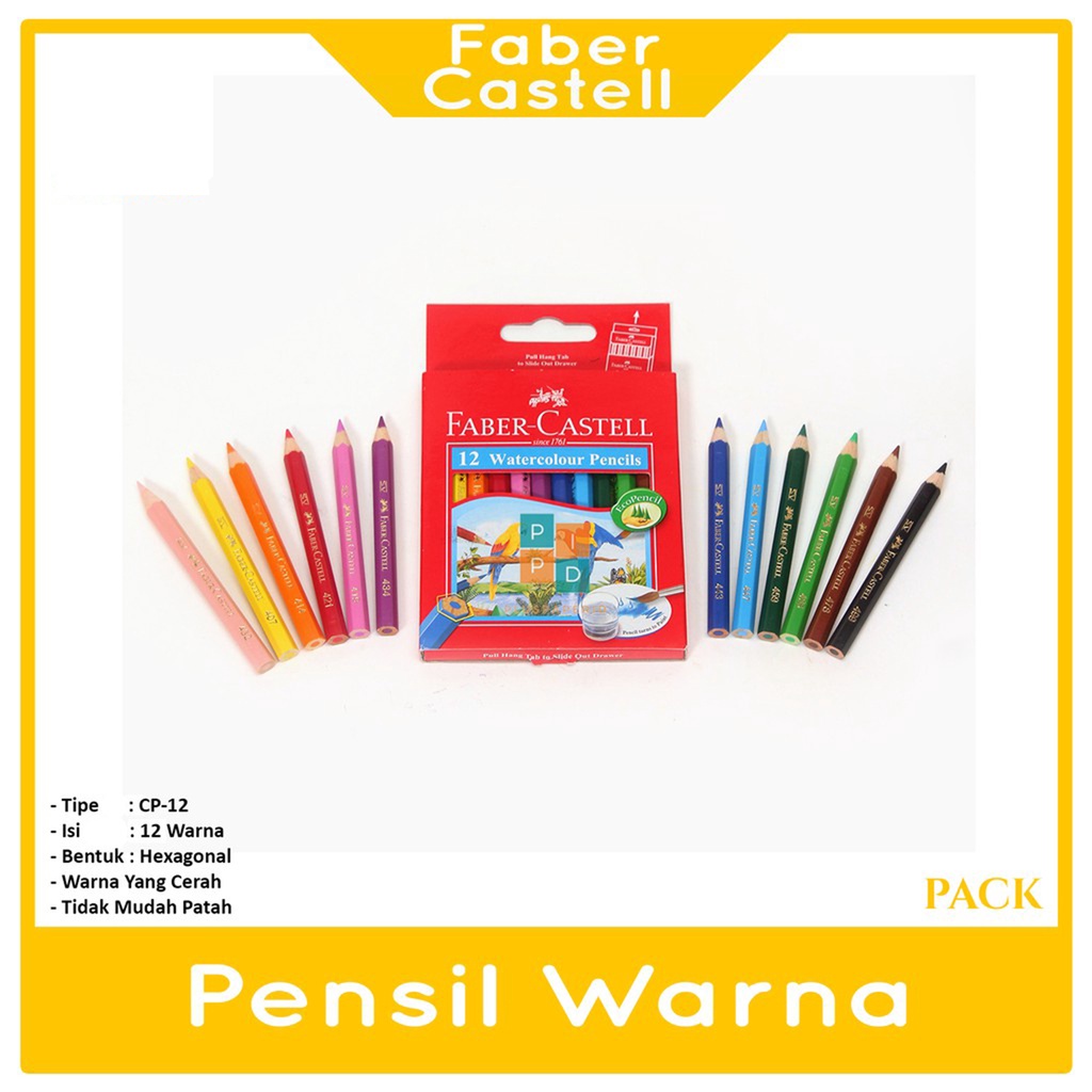 

FABER-CASTELL - Pensil Warna Watercolour 12 Warna Mini - Set