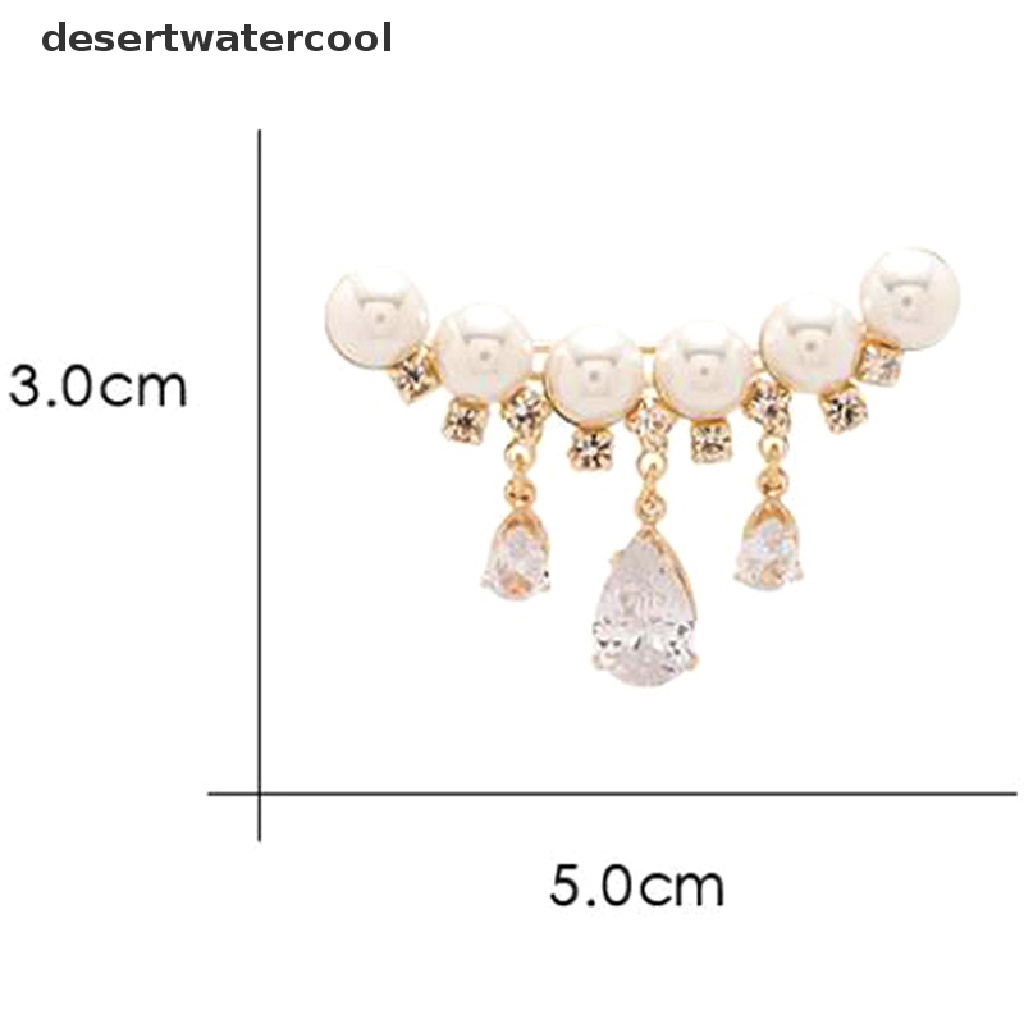 Deid Fashion Mutiara Tetesan Air Berlian Imitasi Lapel Bros Pin Wanita Perhiasan Aksesoris Pesta Martijn