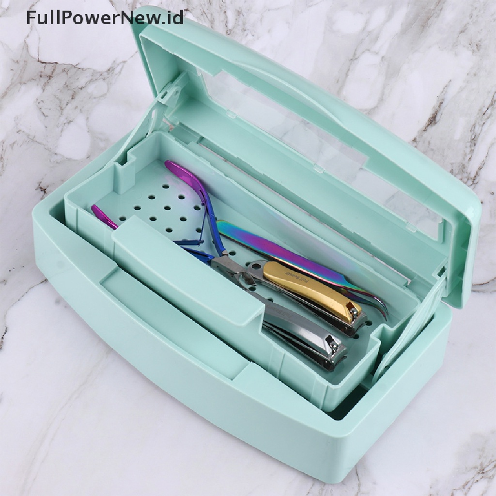 Power 1PC Tray Steril Kuku Desinfeksi Pedicure Manicure Box Nails Art Box ID