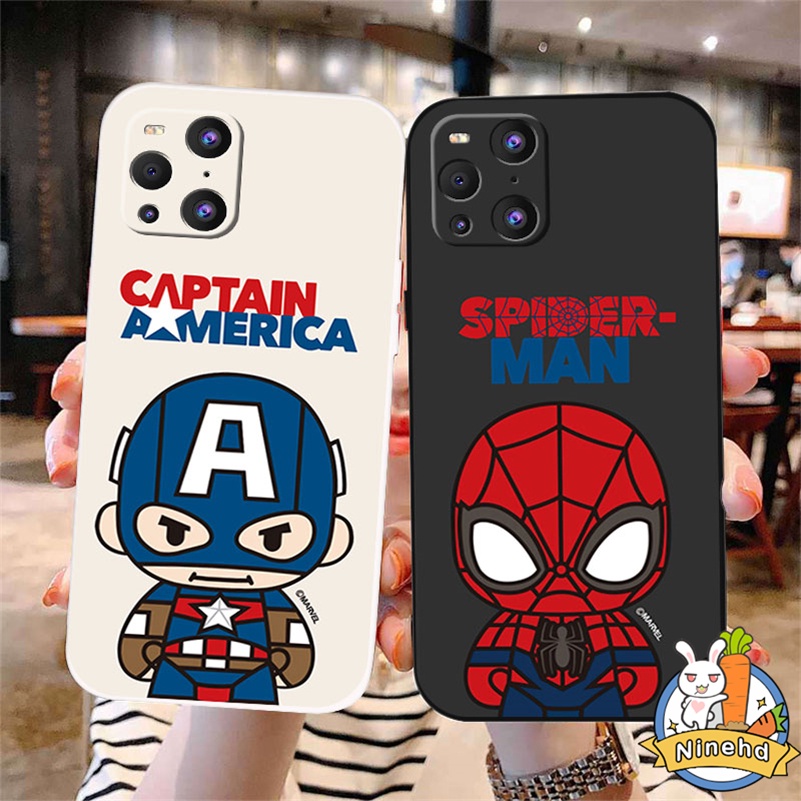 IPHONE Casing Kompatibel Untuk Iphone14 13 12 11 Pro Max X Xr Xs Max8 7 6 6s Plus SE 2020 Fashion Kartun Spider Man Tepi Lurus Silikon Pelindung Lensa Shockproof Pelindung Phone Case