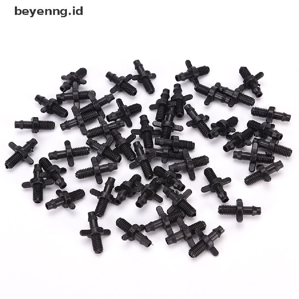 Beyen 50pcs4/7mm Splitter Adapter Konektor Barb Dan Selang Irigasi Taman Fitgs 6mm ID