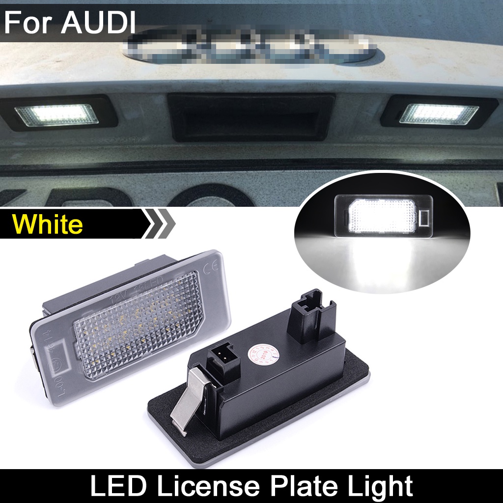 2pcs Lampu Plat Nomor Plat LED Putih Lampu Untuk AUDI A1 A3 A4/B8 A5/S5 A6/S6 A7 Q5 TT TTS RS5 TTRS Untuk VW Passat