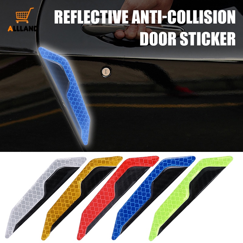 Stiker Perekat Diri Pintu Mobil Portabel PVC Anti-Tabrakan/Keamanan Malam Otomotif Peringatan Strip Reflektif/DIY Kepribadian Kendaraan Dekoratif Decal