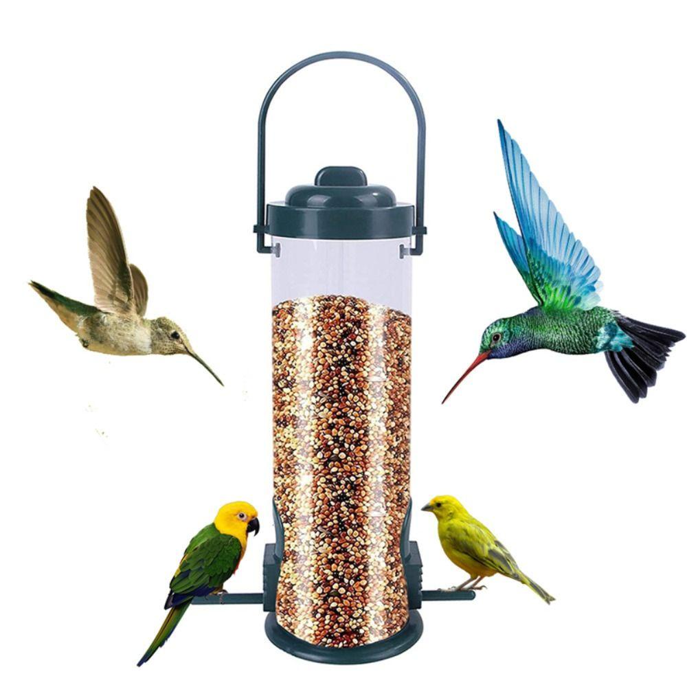 REBUY Rebuy Bird Feeder Transparan Waterproof Nuri Perlengkapan Hewan Peliharaan Luar Ruangan Kotak Makanan Burung Plastik