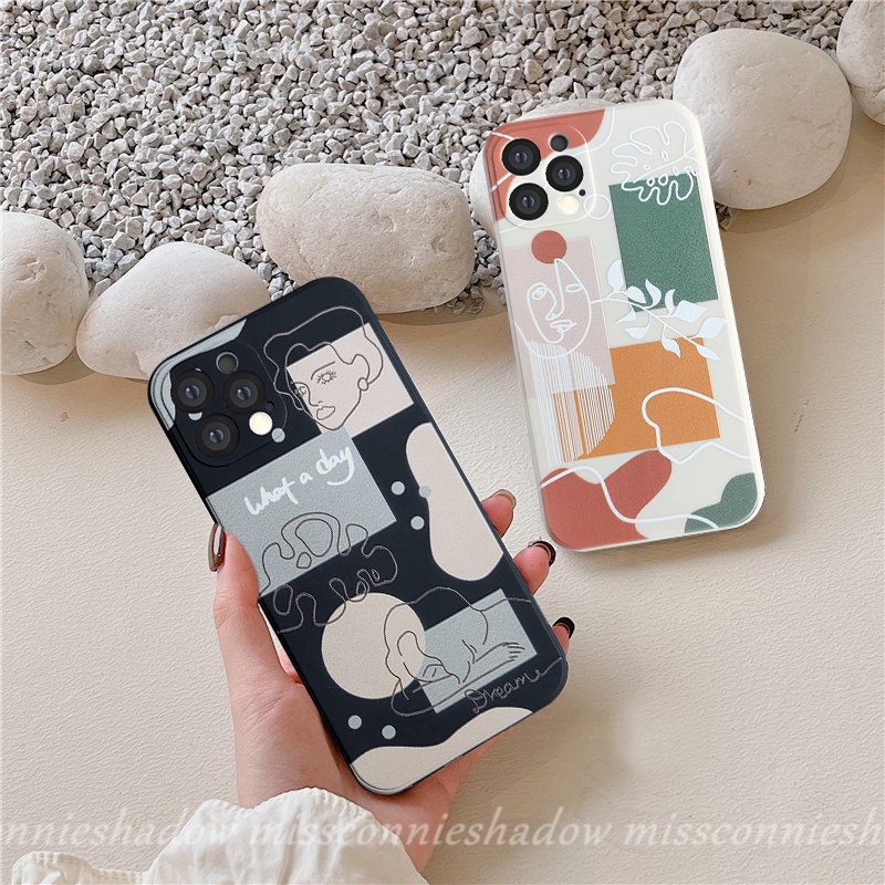 Infinix Hot10 12 11 9 Play Smart5 4 6 Plus Hot 10Lite 11s 20s 11 9 8 12 12i 20 10t 10s Note 11 12pro 12 G96 8 12 2023 Geometric Art Line Kubus Lurus Soft Case