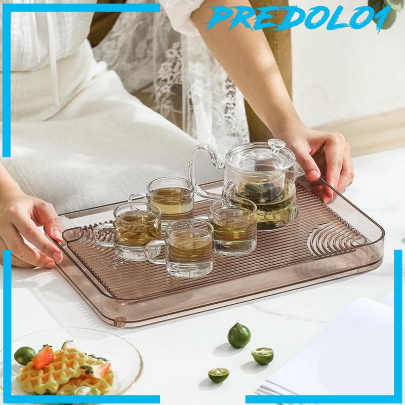 [Predolo1] Serving Tray Dish Drain Tray Nampan Teh Gaya Mewah Untuk Pesta Kantor Kamar Tidur