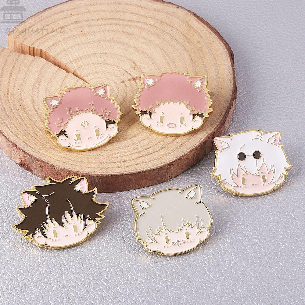 Agustina Jujutsu Kaisen Badge Aksesoris Ransel Lencana Logam Bros Enamel Pin Kartun Kerah Pin Anime Badge