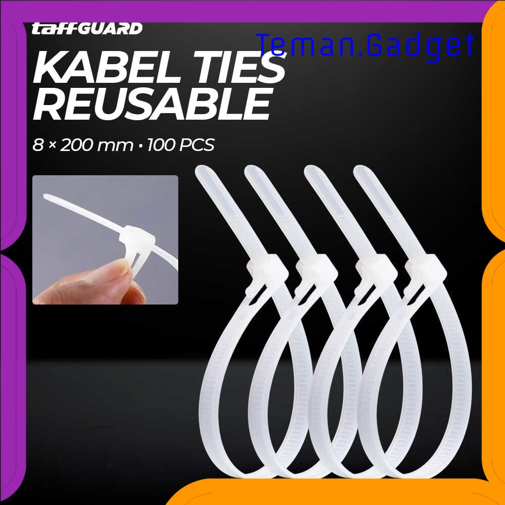 TG - ATK TaffGUARD Kabel Ties Cable Organizer Reusable 8 x 200 mm 100 PCS - NL8