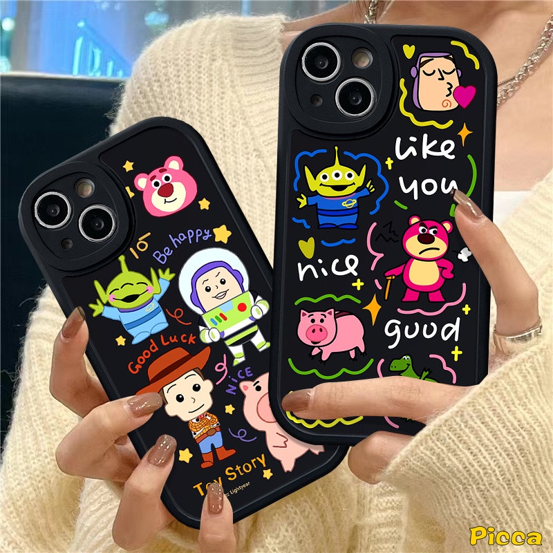 Casing Realme C53 C55 C35 C15 C25Y C11 C21Y C30 C30s C20 C12 C31 C25s 5i 7i 9i 6s 5 6i 8i 6 8 10 Pro 10Pro+C17 C20A C21 GT C3 Kartun Toy Story Cute Strawberry Bear Manyo Pig Sarung