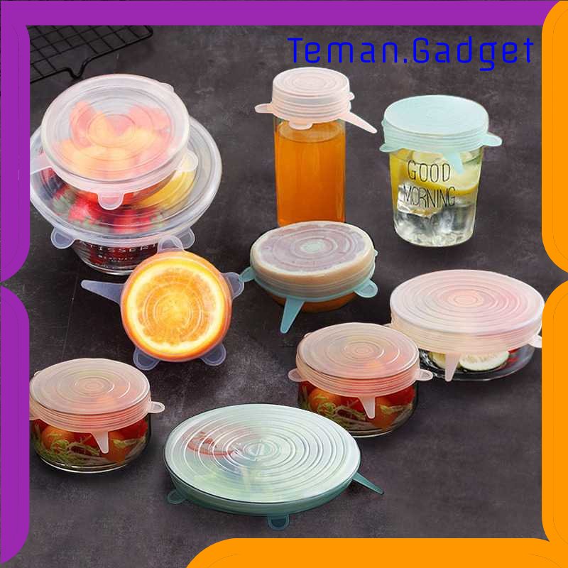 TG - DPR PULISI Silicone Penutup Makanan Stretch Food Cover Lid 6 PCS - G20055