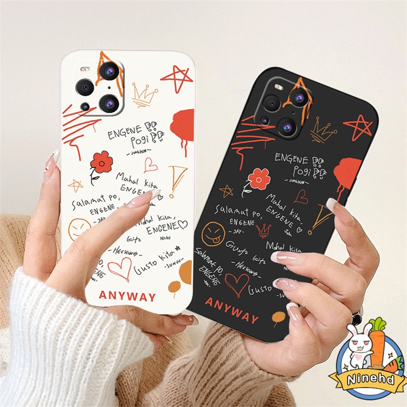 Redmi 12C A1 A1+10C 10A 10 9 9A 9C 9T Note12 11 11s 10 10s 9 9s 8 Pro Xiaomi 11 Lite 11T Pro 13 Poco F3 X3 NFC Pro Pasangan Sederhana Motif Hitam Putih Glossy Shockproof Phone Sarung