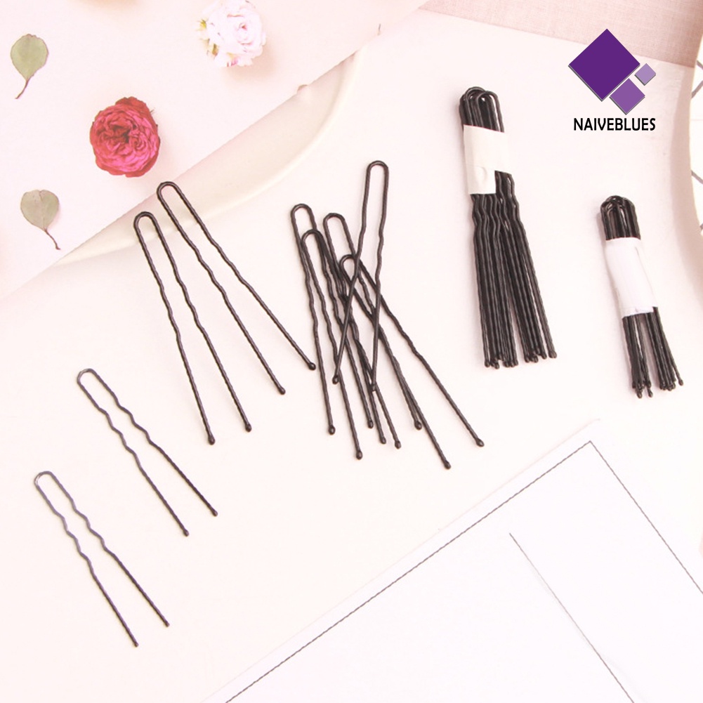 &lt; Naiveblues &gt; 50pcs Hairclip Berbentuk U Gelombang Bobby Pin Salon Grip Hair Hairpin