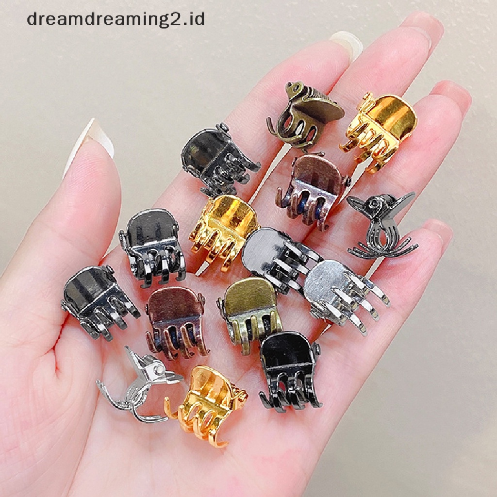 (dream) 5pcs Vintage Logam Kecil Cakar Rambut Manis Klip Rambut Mini Fashion Tahan Lama Styling Aksesoris Rambut Untuk Wanita Kecantikan Aksesori Klasik Clamp Jaw Claw Clip//