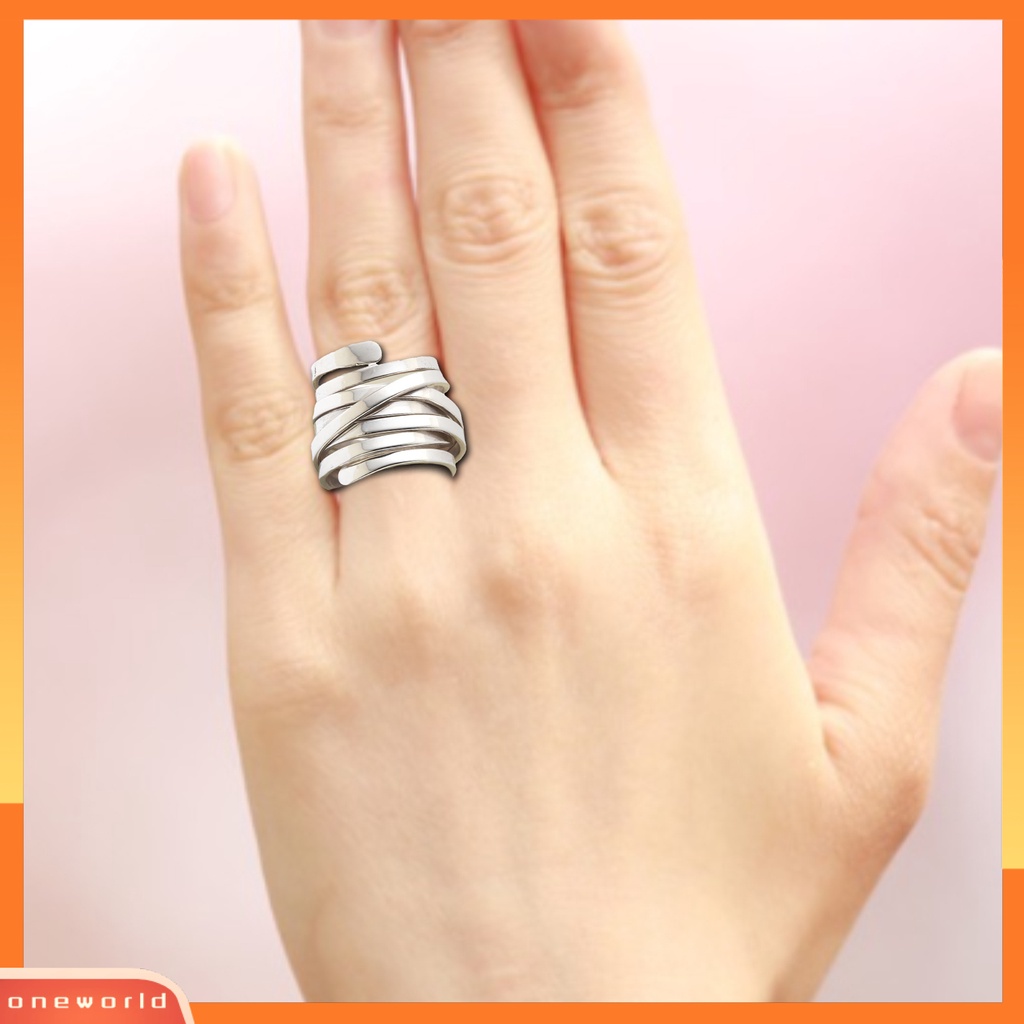 [EONE] Finger Band Enwind Eropa Dan Amerika Geometris Electroplating Gaya Sederhana Dekorasi Hypoallergenic Multilayered Vintage Punk Cincin Perhiasan Aksesori