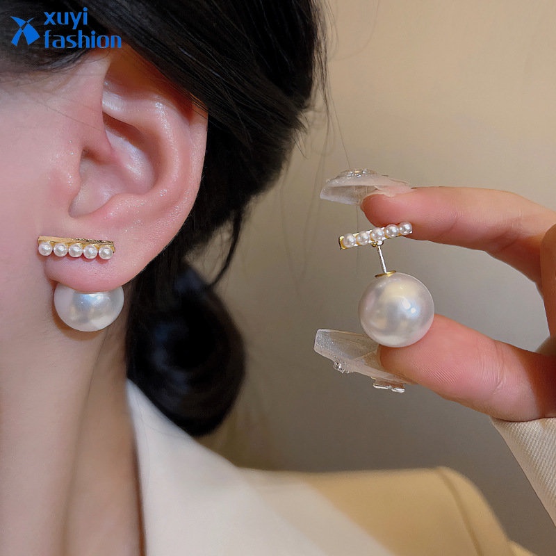 Anting Tusuk Mutiara Besar Anting Emas Elegan Untuk Aksesoris Perhiasan Wanita